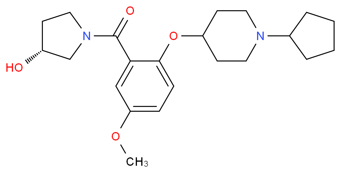 (3R)-1-{2-[(1-cyclopentylpiperidin-4-yl)oxy]-5-methoxybenzoyl}pyrrolidin-3-ol_分子结构_CAS_)
