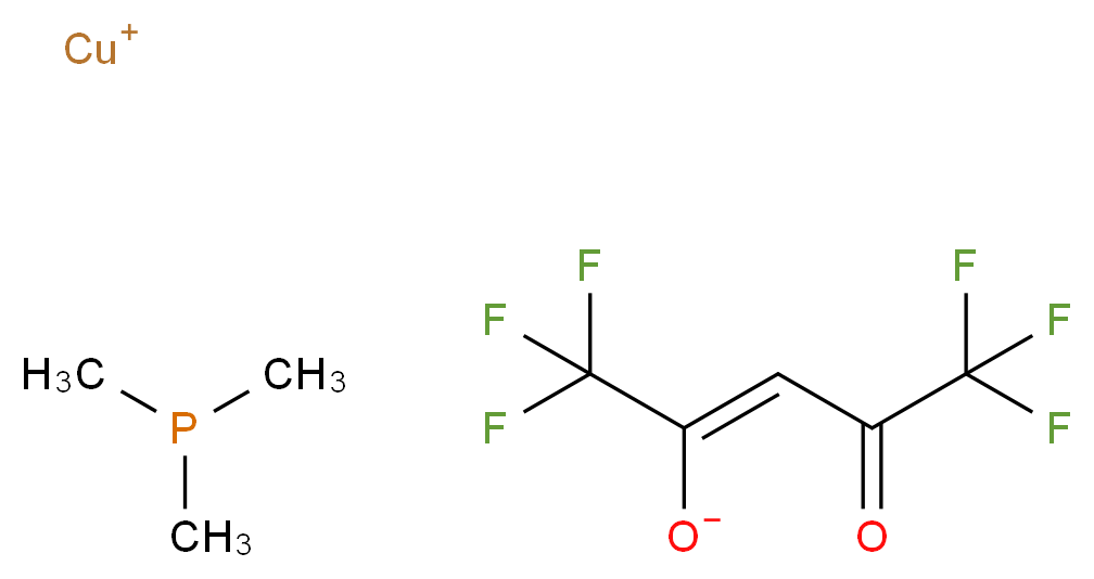 λ<sup>1</sup>-copper(1+) ion trimethylphosphane (2Z)-1,1,1,5,5,5-hexafluoro-4-oxopent-2-en-2-olate_分子结构_CAS_135707-05-0