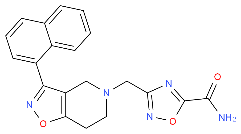3-{[3-(1-naphthyl)-6,7-dihydroisoxazolo[4,5-c]pyridin-5(4H)-yl]methyl}-1,2,4-oxadiazole-5-carboxamide_分子结构_CAS_)