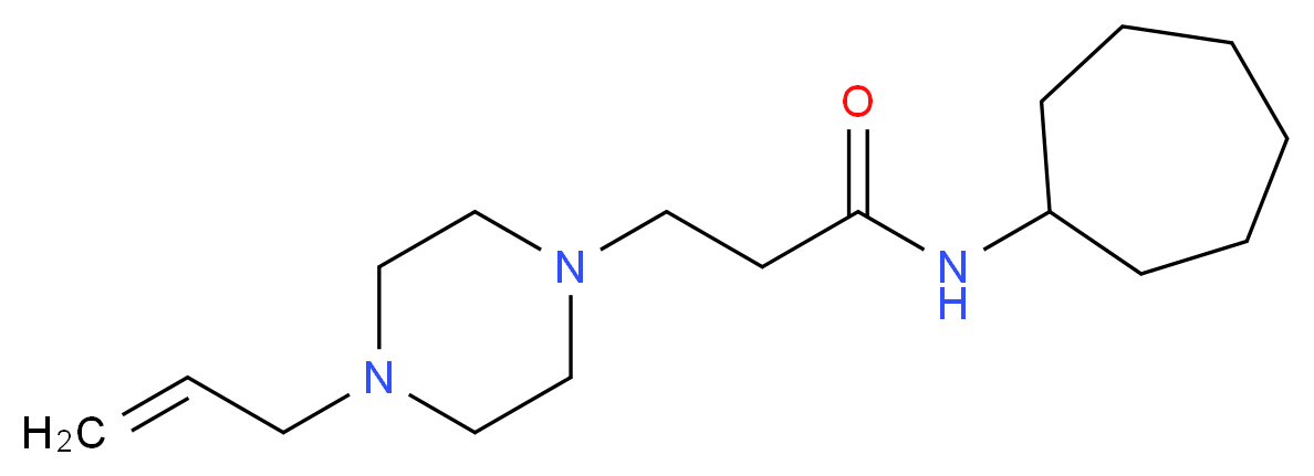 3-(4-allylpiperazin-1-yl)-N-cycloheptylpropanamide_分子结构_CAS_)