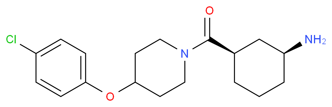 ((1S*,3R*)-3-{[4-(4-chlorophenoxy)-1-piperidinyl]carbonyl}cyclohexyl)amine_分子结构_CAS_)