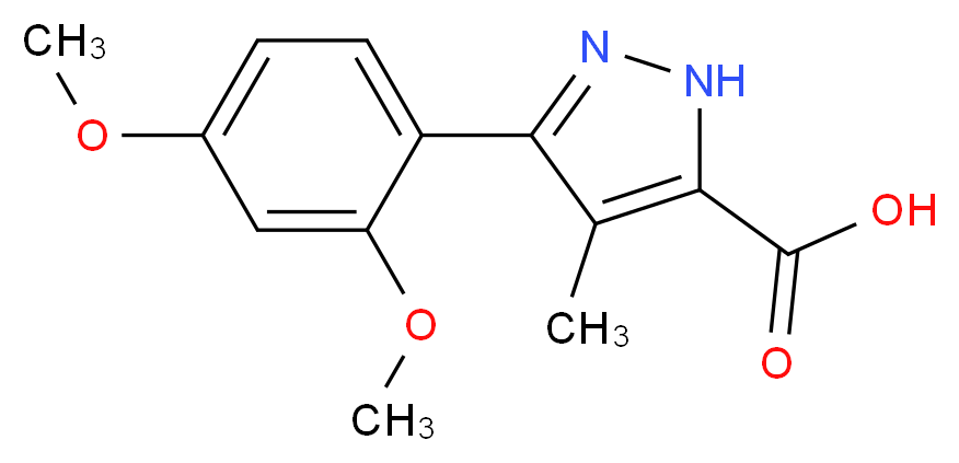 5-(2,4-Dimethoxy-phenyl)-4-methyl-2H-pyrazole-3-carboxylic acid_分子结构_CAS_)