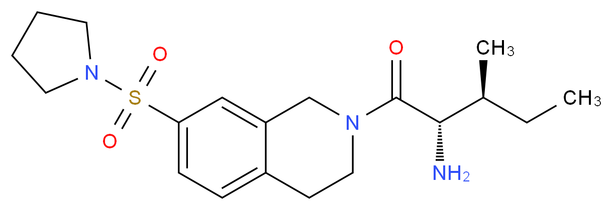 ((1S,2S)-2-methyl-1-{[7-(pyrrolidin-1-ylsulfonyl)-3,4-dihydroisoquinolin-2(1H)-yl]carbonyl}butyl)amine_分子结构_CAS_)