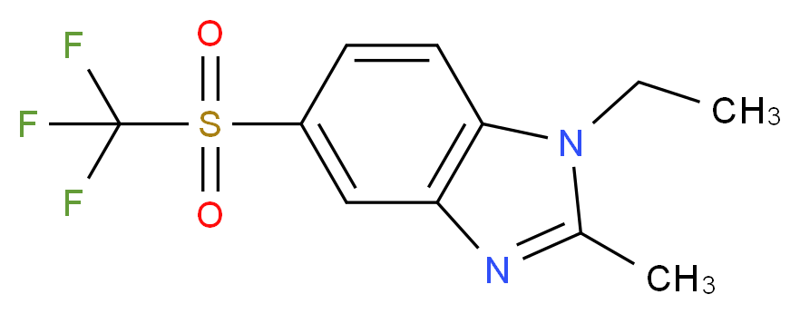 1-ethyl-2-methyl-5-trifluoromethanesulfonyl-1H-1,3-benzodiazole_分子结构_CAS_732-20-7