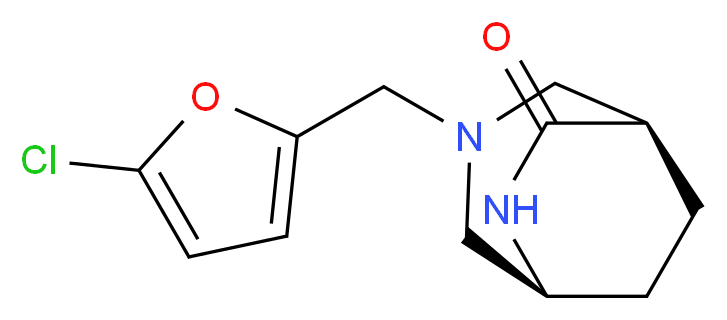 (1R*,5S*)-3-[(5-chloro-2-furyl)methyl]-3,6-diazabicyclo[3.2.2]nonan-7-one_分子结构_CAS_)