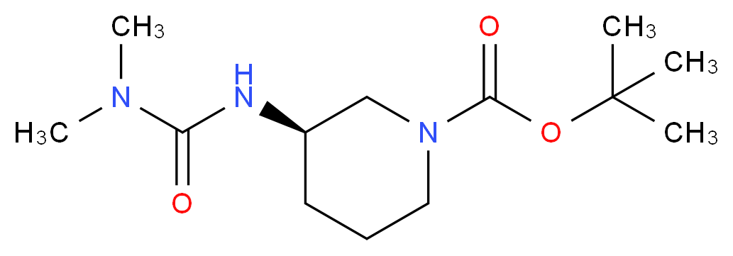 tert-Butyl (3S)-3-[(dimethylcarbamoyl)amino]piperidine-1-carboxylate_分子结构_CAS_)