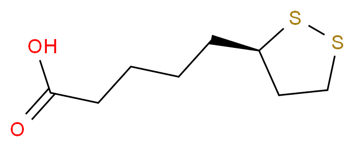 5-[(3R)-1,2-dithiolan-3-yl]pentanoic acid_分子结构_CAS_1077-28-7