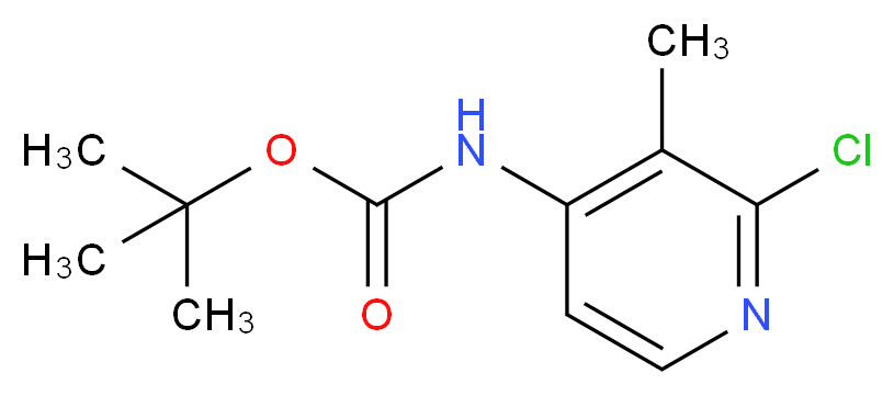 tert-Butyl (2-chloro-3-methylpyridin-4-yl)carbamate_分子结构_CAS_370864-66-7)