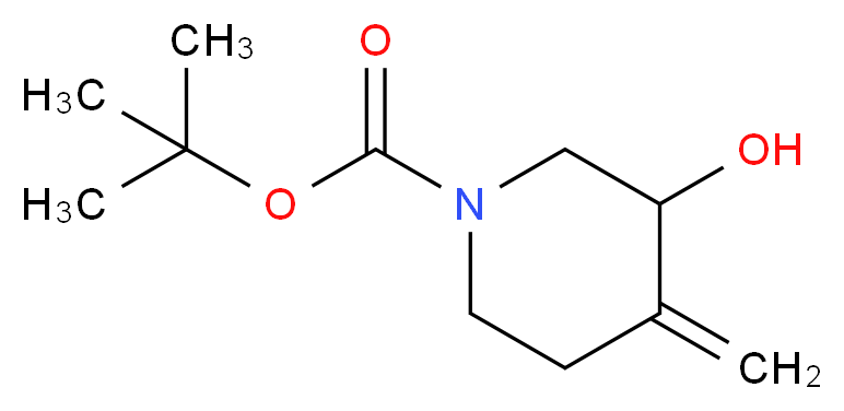 tert-butyl 3-hydroxy-4-methylidenepiperidine-1-carboxylate_分子结构_CAS_159635-22-0