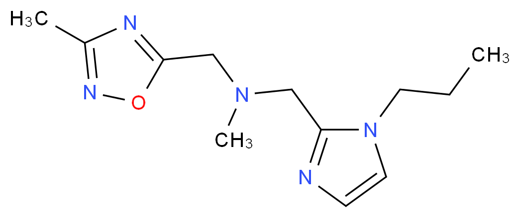 N-methyl-1-(3-methyl-1,2,4-oxadiazol-5-yl)-N-[(1-propyl-1H-imidazol-2-yl)methyl]methanamine_分子结构_CAS_)