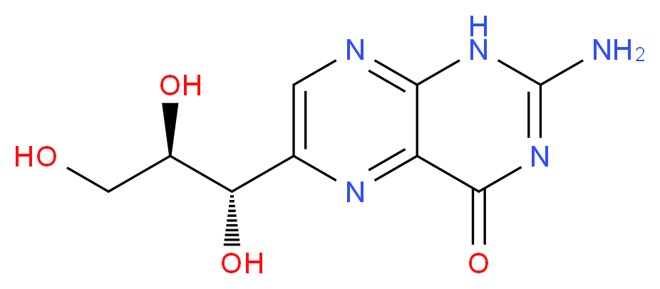 2-amino-6-[(1S,2R)-1,2,3-trihydroxypropyl]-1,4-dihydropteridin-4-one_分子结构_CAS_2009-64-5