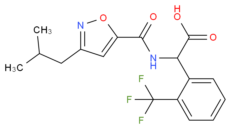 {[(3-isobutyl-5-isoxazolyl)carbonyl]amino}[2-(trifluoromethyl)phenyl]acetic acid_分子结构_CAS_)