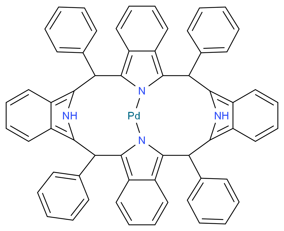 9,18,27,36-tetraphenyl-37,39,40,41-tetraaza-38-palladadecacyclo[17.17.3.1<sup>1</sup><sup>0</sup>,<sup>1</sup><sup>7</sup>.1<sup>2</sup><sup>8</sup>,<sup>3</sup><sup>5</sup>.0<sup>2</sup>,<sup>7</sup>.0<sup>8</sup>,<sup>3</sup><sup>7</sup>.0<sup>1</sup><sup>1</sup>,<sup>1</sup><sup>6</sup>.0<sup>2</sup><sup>0</sup>,<sup>2</sup><sup>5</sup>.0<sup>2</sup><sup>6</sup>,<sup>3</sup><sup>9</sup>.0<sup>2</sup><sup>9</sup>,<sup>3</sup><sup>4</sup>]hentetraconta-1,3,5,7,10,12,14,16,19,21,23,25,28,30,32,34-hexadecaene_分子结构_CAS_119654-64-7