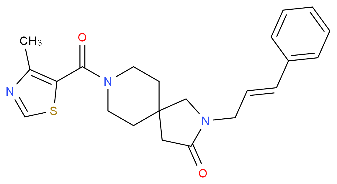 8-[(4-methyl-1,3-thiazol-5-yl)carbonyl]-2-[(2E)-3-phenylprop-2-en-1-yl]-2,8-diazaspiro[4.5]decan-3-one_分子结构_CAS_)