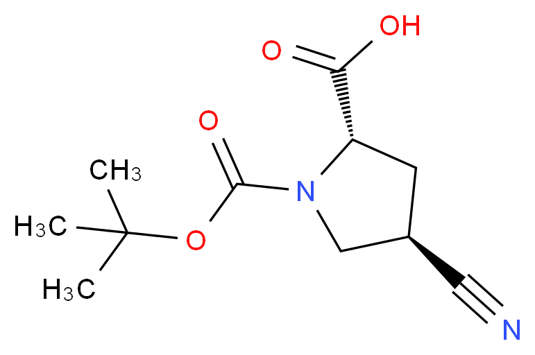 反式-N-Boc-4-氰基-L-脯氨酸_分子结构_CAS_273221-94-6)