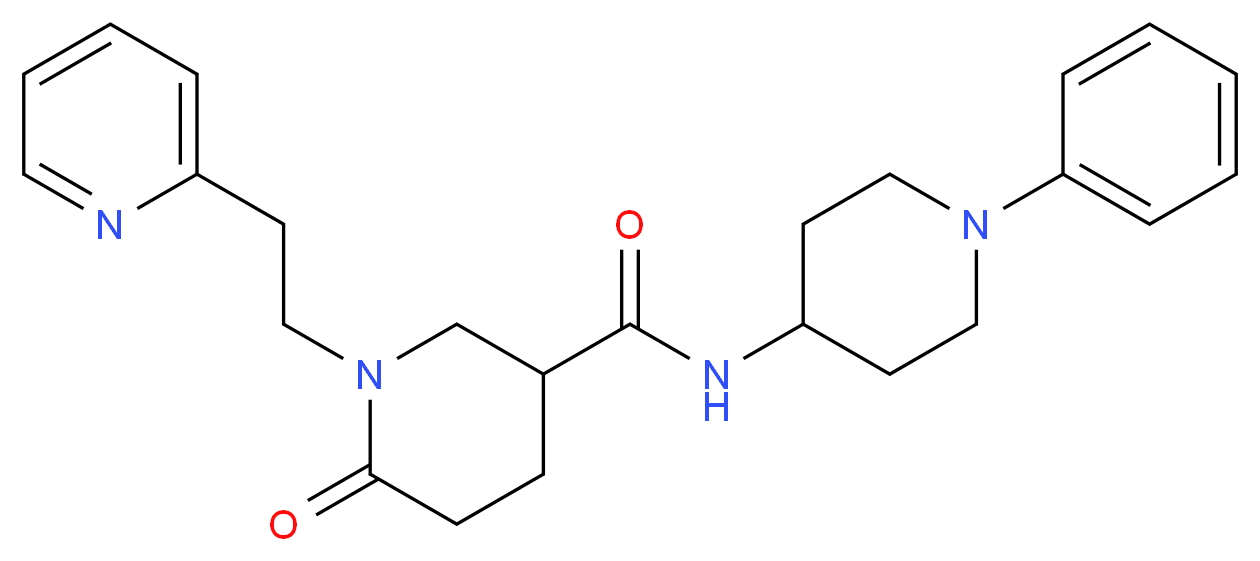 6-oxo-N-(1-phenyl-4-piperidinyl)-1-[2-(2-pyridinyl)ethyl]-3-piperidinecarboxamide_分子结构_CAS_)