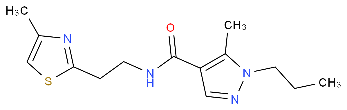 5-methyl-N-[2-(4-methyl-1,3-thiazol-2-yl)ethyl]-1-propyl-1H-pyrazole-4-carboxamide_分子结构_CAS_)