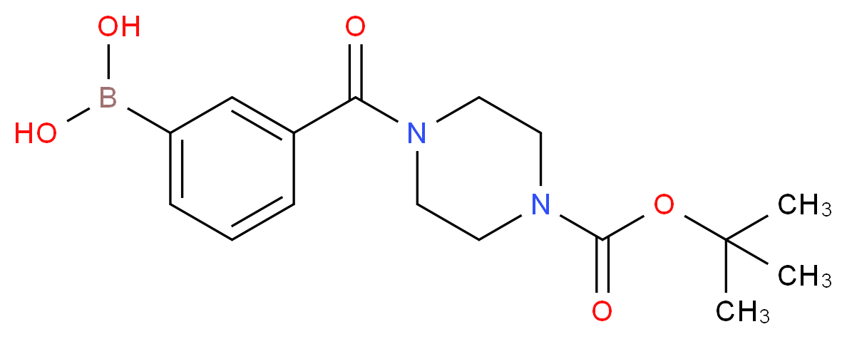 (3-(4-(tert-Butoxycarbonyl)piperazine-1-carbonyl)phenyl)boronic acid_分子结构_CAS_1218790-82-9)