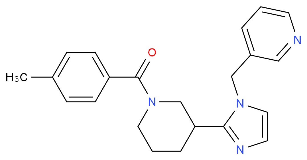 3-({2-[1-(4-methylbenzoyl)-3-piperidinyl]-1H-imidazol-1-yl}methyl)pyridine_分子结构_CAS_)