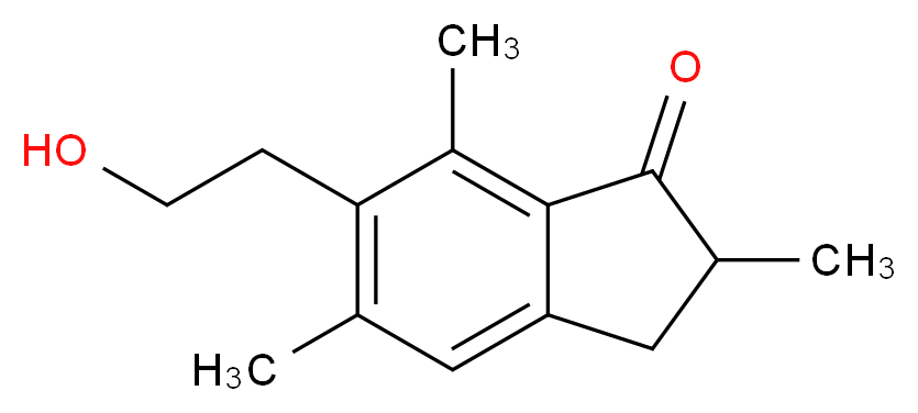 6-(2-hydroxyethyl)-2,5,7-trimethyl-2,3-dihydro-1H-inden-1-one_分子结构_CAS_60657-37-6