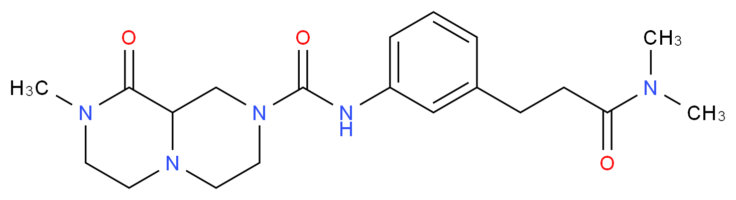 N-{3-[3-(dimethylamino)-3-oxopropyl]phenyl}-8-methyl-9-oxooctahydro-2H-pyrazino[1,2-a]pyrazine-2-carboxamide_分子结构_CAS_)