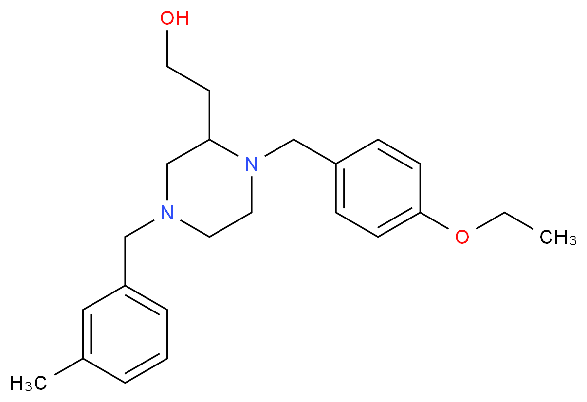 2-[1-(4-ethoxybenzyl)-4-(3-methylbenzyl)-2-piperazinyl]ethanol_分子结构_CAS_)