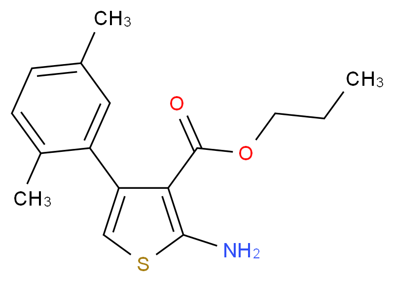 Propyl 2-amino-4-(2,5-dimethylphenyl)thiophene-3-carboxylate_分子结构_CAS_)