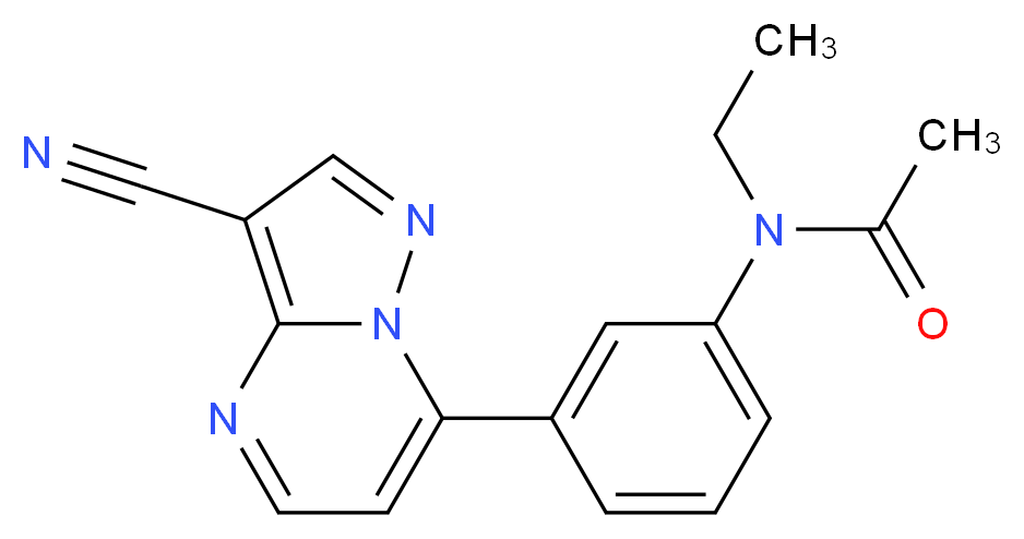 N-(3-{3-cyanopyrazolo[1,5-a]pyrimidin-7-yl}phenyl)-N-ethylacetamide_分子结构_CAS_151319-34-5