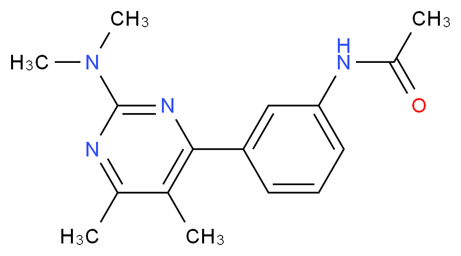 N-{3-[2-(dimethylamino)-5,6-dimethylpyrimidin-4-yl]phenyl}acetamide_分子结构_CAS_)