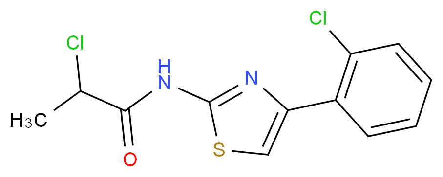 2-Chloro-N-[4-(2-chlorophenyl)-1,3-thiazol-2-yl]propanamide_分子结构_CAS_)