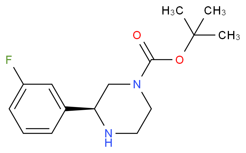 (S)-3-(3-FLUORO-PHENYL)-PIPERAZINE-1-CARBOXYLIC ACID TERT-BUTYL ESTER_分子结构_CAS_)