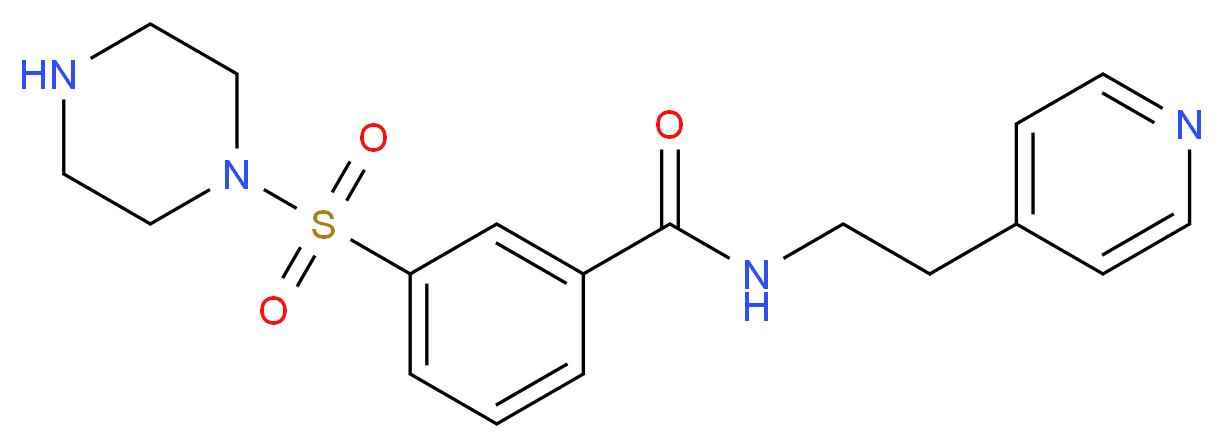 3-(piperazin-1-ylsulfonyl)-N-(2-pyridin-4-ylethyl)benzamide_分子结构_CAS_)