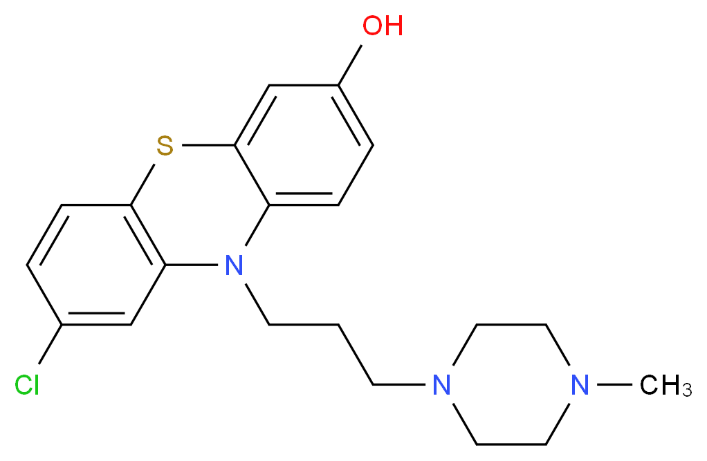 8-chloro-10-[3-(4-methylpiperazin-1-yl)propyl]-10H-phenothiazin-3-ol_分子结构_CAS_52172-19-7