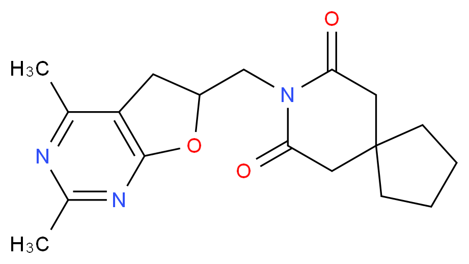 8-[(2,4-dimethyl-5,6-dihydrofuro[2,3-d]pyrimidin-6-yl)methyl]-8-azaspiro[4.5]decane-7,9-dione_分子结构_CAS_)