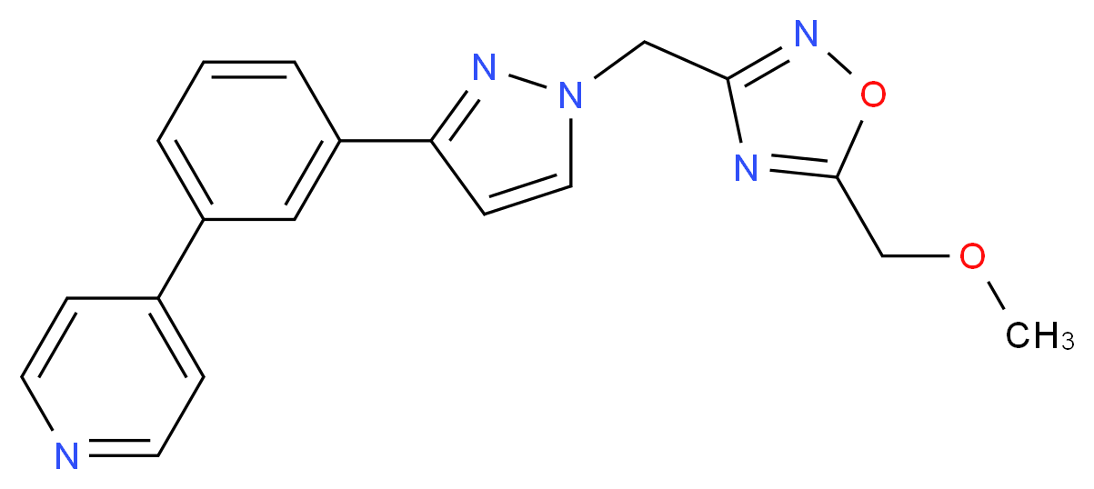 4-[3-(1-{[5-(methoxymethyl)-1,2,4-oxadiazol-3-yl]methyl}-1H-pyrazol-3-yl)phenyl]pyridine_分子结构_CAS_)