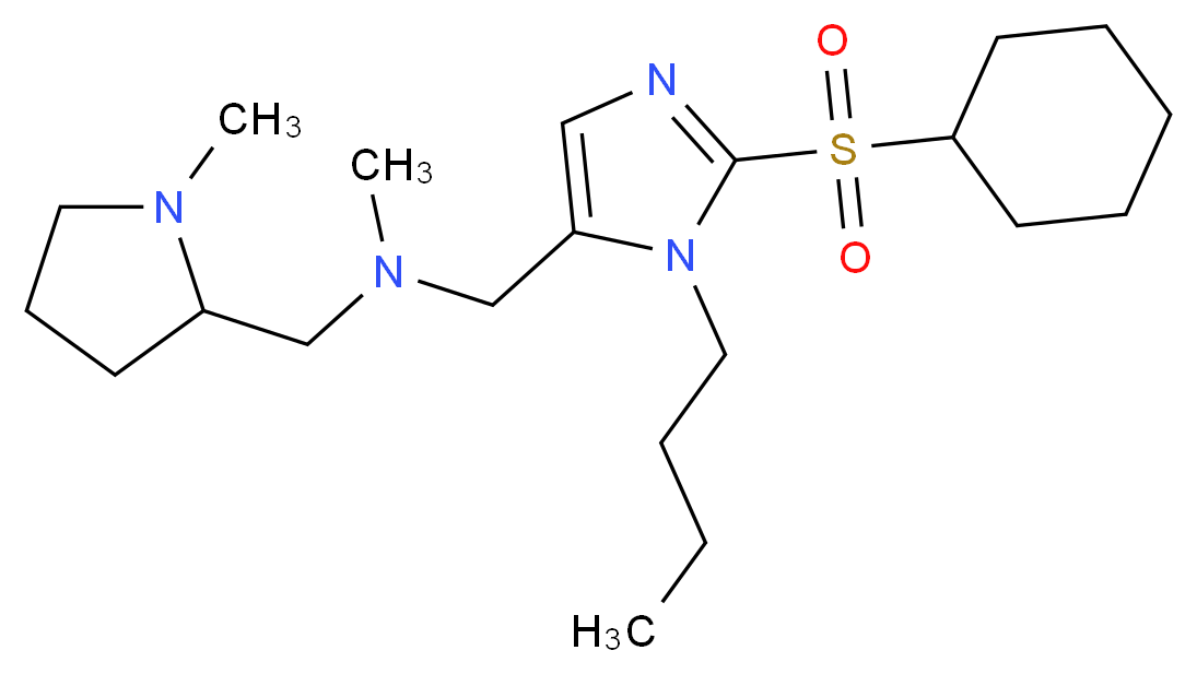 1-[1-butyl-2-(cyclohexylsulfonyl)-1H-imidazol-5-yl]-N-methyl-N-[(1-methyl-2-pyrrolidinyl)methyl]methanamine_分子结构_CAS_)