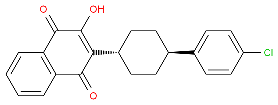 2-hydroxy-3-[(1r,4r)-4-(4-chlorophenyl)cyclohexyl]-1,4-dihydronaphthalene-1,4-dione_分子结构_CAS_94015-53-9