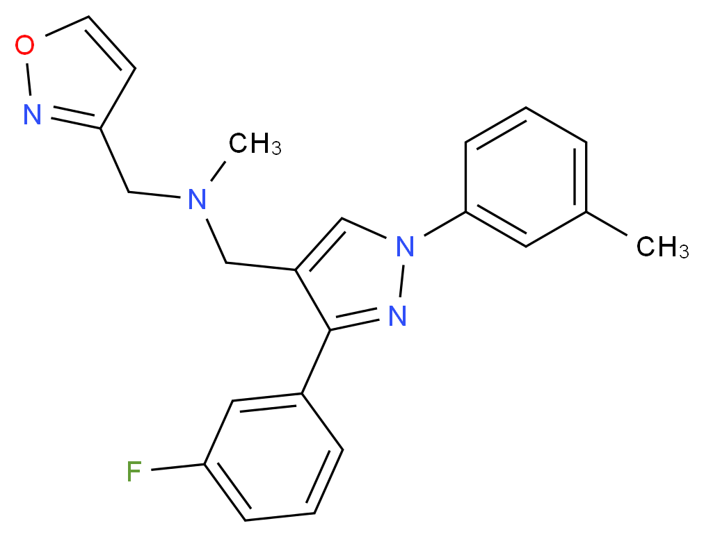 1-[3-(3-fluorophenyl)-1-(3-methylphenyl)-1H-pyrazol-4-yl]-N-(3-isoxazolylmethyl)-N-methylmethanamine_分子结构_CAS_)