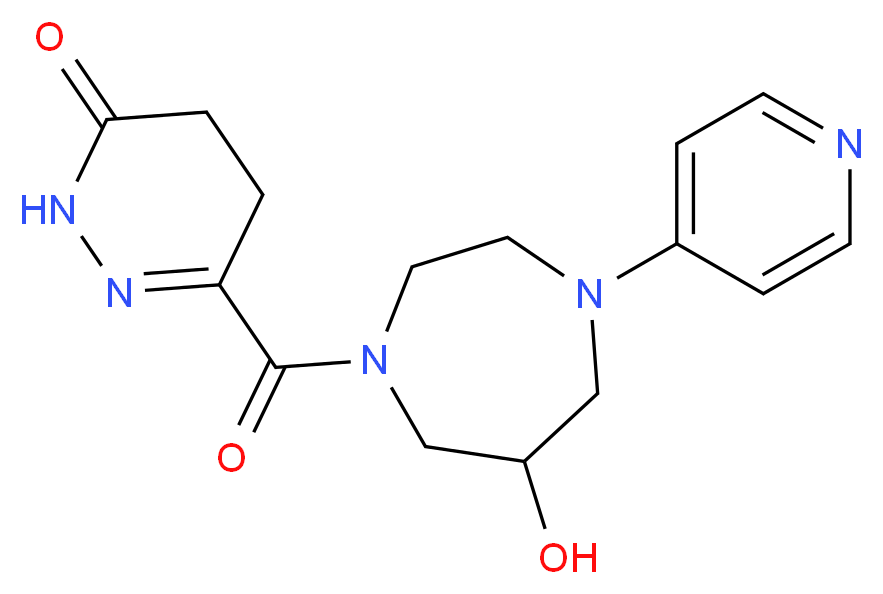 6-[(6-hydroxy-4-pyridin-4-yl-1,4-diazepan-1-yl)carbonyl]-4,5-dihydropyridazin-3(2H)-one_分子结构_CAS_)