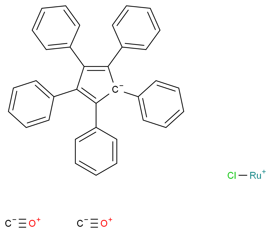 氯二羰基(1,2,3,4,5-五苯基环戊二烯基)钌(II)_分子结构_CAS_677736-23-1)
