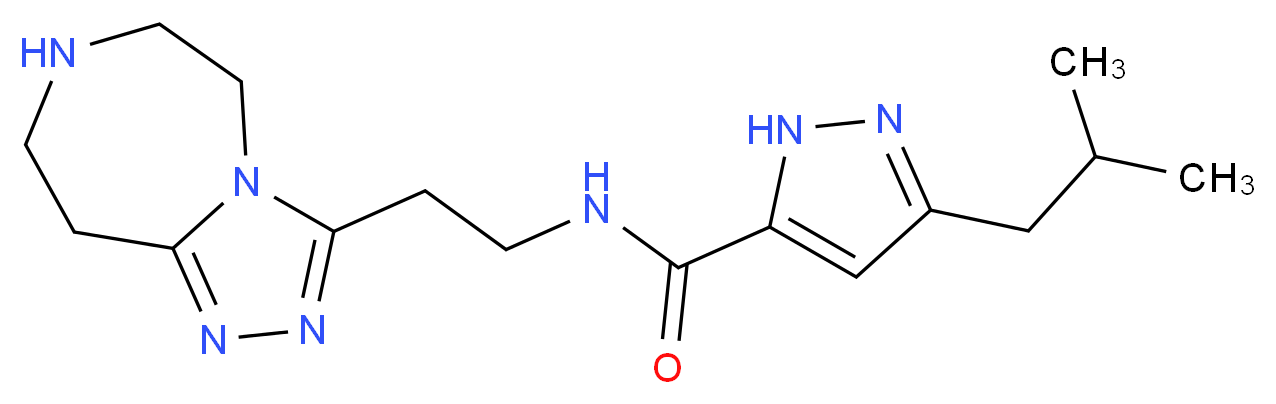 3-isobutyl-N-[2-(6,7,8,9-tetrahydro-5H-[1,2,4]triazolo[4,3-d][1,4]diazepin-3-yl)ethyl]-1H-pyrazole-5-carboxamide_分子结构_CAS_)