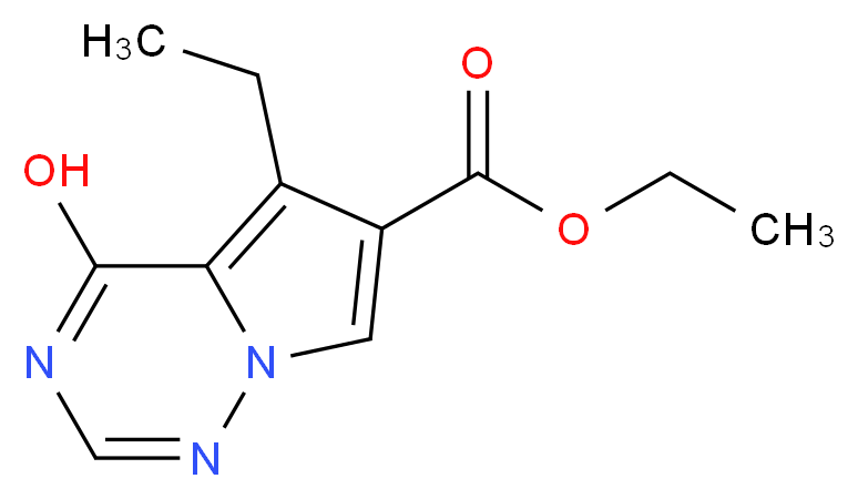 Ethyl 5-ethyl-4-hydroxypyrrolo[1,2-f][1,2,4]triazine-6-carboxylate_分子结构_CAS_310436-60-3)