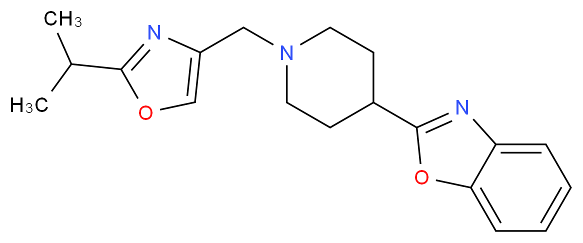 2-{1-[(2-isopropyl-1,3-oxazol-4-yl)methyl]piperidin-4-yl}-1,3-benzoxazole_分子结构_CAS_)