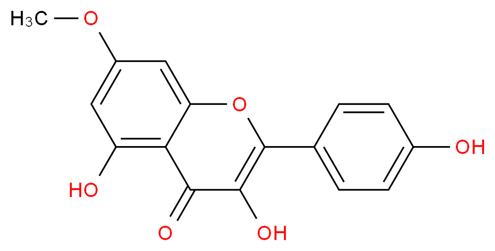 3,5-dihydroxy-2-(4-hydroxyphenyl)-7-methoxy-4H-chromen-4-one_分子结构_CAS_569-92-6