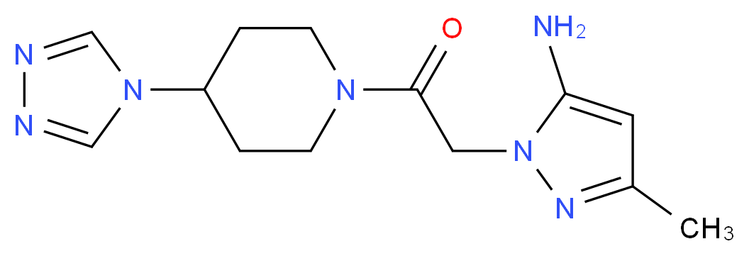 3-methyl-1-{2-oxo-2-[4-(4H-1,2,4-triazol-4-yl)piperidin-1-yl]ethyl}-1H-pyrazol-5-amine_分子结构_CAS_)