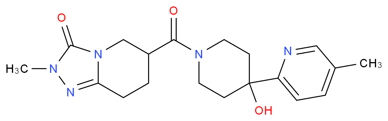 6-{[4-hydroxy-4-(5-methylpyridin-2-yl)piperidin-1-yl]carbonyl}-2-methyl-5,6,7,8-tetrahydro[1,2,4]triazolo[4,3-a]pyridin-3(2H)-one_分子结构_CAS_)