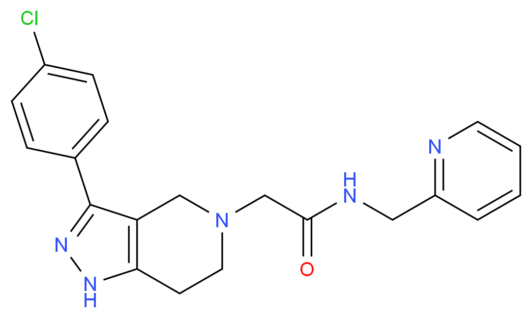 2-[3-(4-chlorophenyl)-1,4,6,7-tetrahydro-5H-pyrazolo[4,3-c]pyridin-5-yl]-N-(pyridin-2-ylmethyl)acetamide_分子结构_CAS_)