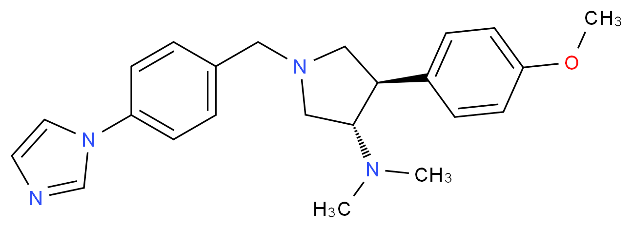 (3S*,4R*)-1-[4-(1H-imidazol-1-yl)benzyl]-4-(4-methoxyphenyl)-N,N-dimethyl-3-pyrrolidinamine_分子结构_CAS_)