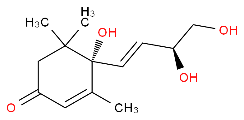 (4S)-4-[(1E,3S)-3,4-dihydroxybut-1-en-1-yl]-4-hydroxy-3,5,5-trimethylcyclohex-2-en-1-one_分子结构_CAS_929881-46-9