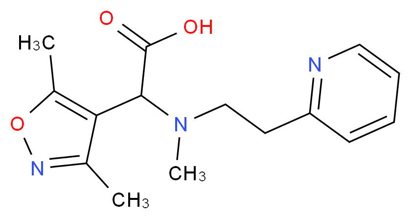 (3,5-dimethylisoxazol-4-yl)[methyl(2-pyridin-2-ylethyl)amino]acetic acid_分子结构_CAS_)
